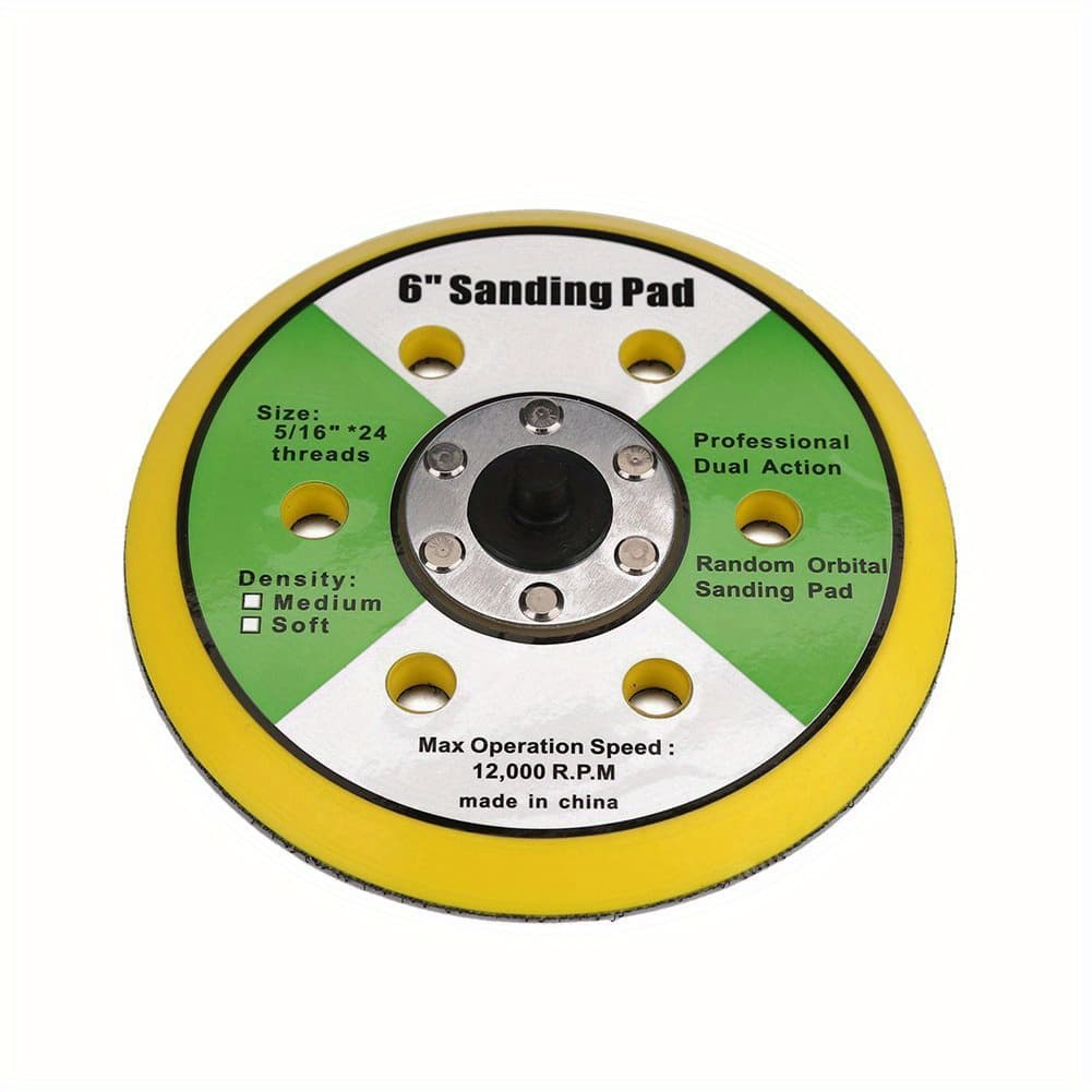 TEMU 5\" 6\" 6-hole Orbital Sander Replacement Pad Backing Pads 5/16\"-24 Threads Sanding Plate For Polisher Random Orbital Sander