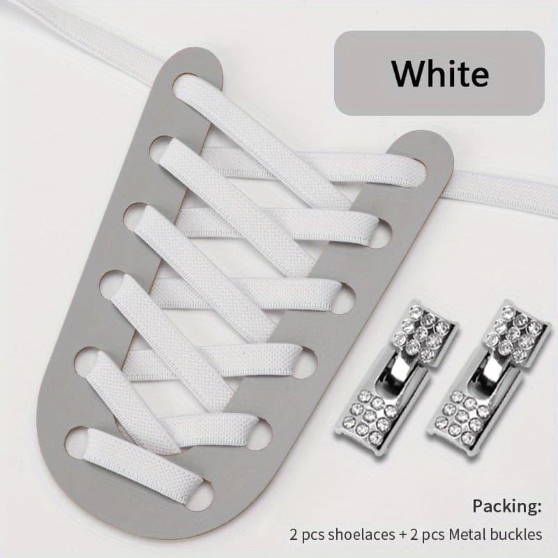 TEMU 1 Pair No-tie Shoe Lace Diamond Cross Locks Elastic Shoelaces For Sneakers Casual Shoes Laces