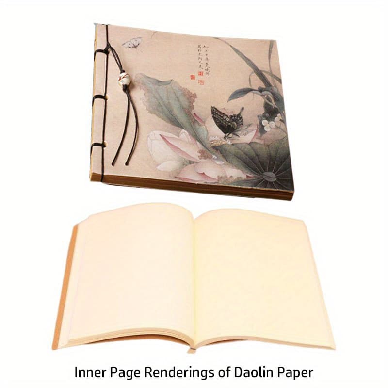 TEMU 80 Sheets/1 Book Sketchbook 6.77in*5.55in With Tassel Thread-bound Notebook, , Notepad, Diary, Art Book, Blank Drawing Book