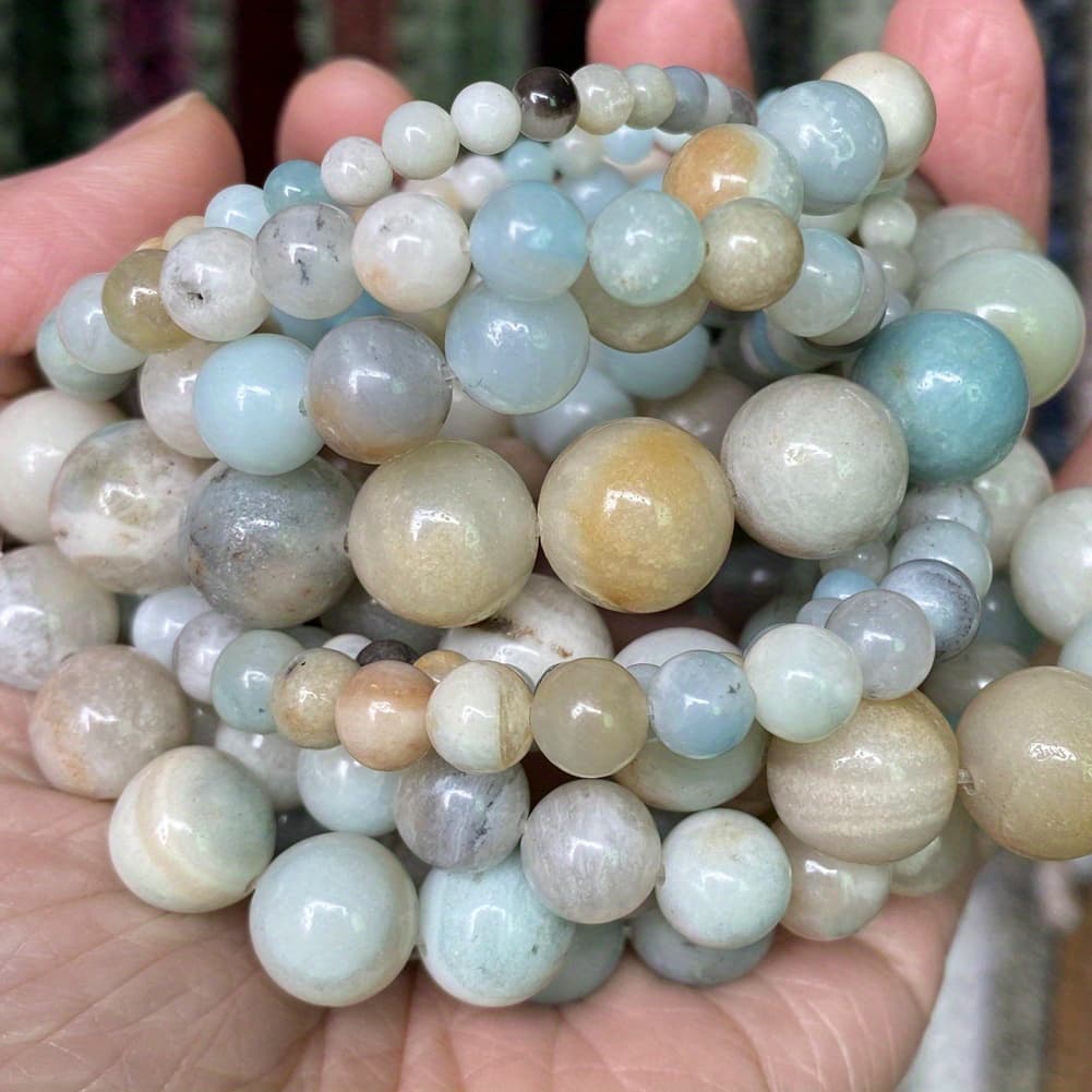 TEMU 4-12mm Natural Stone Round Beads - Assorted Colors & Patterns, Perfect For Making, Bracelets, Necklaces, And Earrings, Making|natural Stone Beads|smooth Texture
