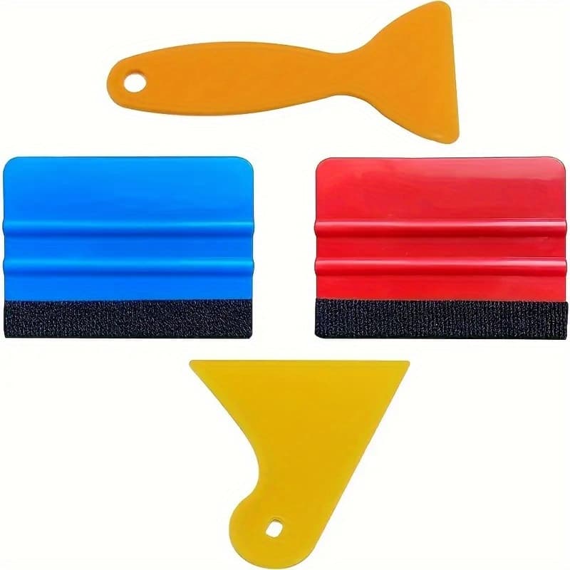 TEMU 4pcs Squeegee Car Wrapping Tool 4 Squeegee Tool For Car , ,