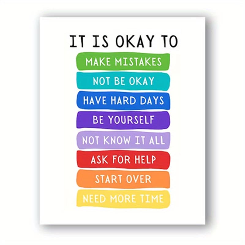 TEMU Boho Classroom Decor, Okay To Feel, , Classroom Poster, Educational Wall Art, , Playroom, School Counselor, Therapy Office Decor, Teacher Desk Decor Eid Mubarak