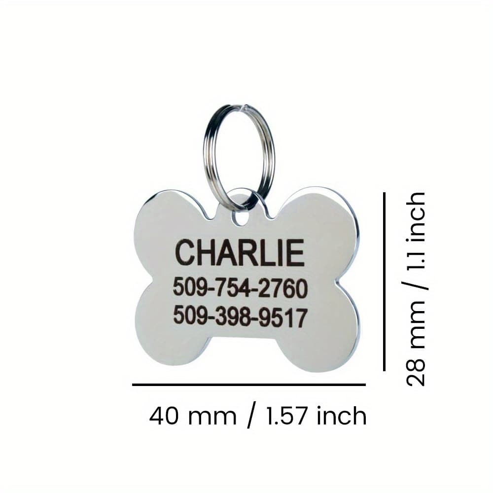 TEMU Custom Engraved Stainless Tag - Personalize Your Pet's Id Tag With Name & More!