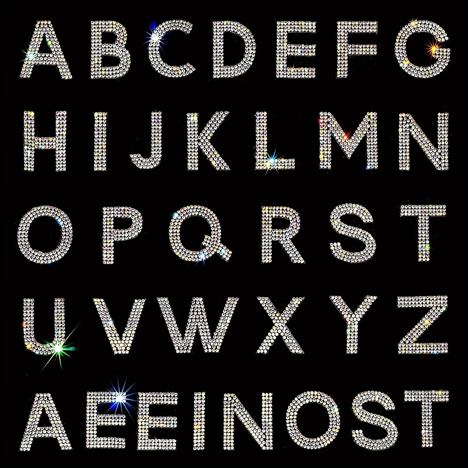TEMU 34pcs Letters Self Adhesive Glitter Letter Stickers For Craft Decoration