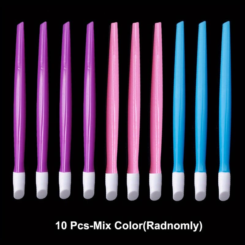 TEMU 10 Pcs Soft Plastic Rubber Cuticle Pusher Stick - Silicon Scraper Pen For Stickers, Pedicure, Manicure, And Nail Art - Dotting Tools For Easy And Long-lasting Use