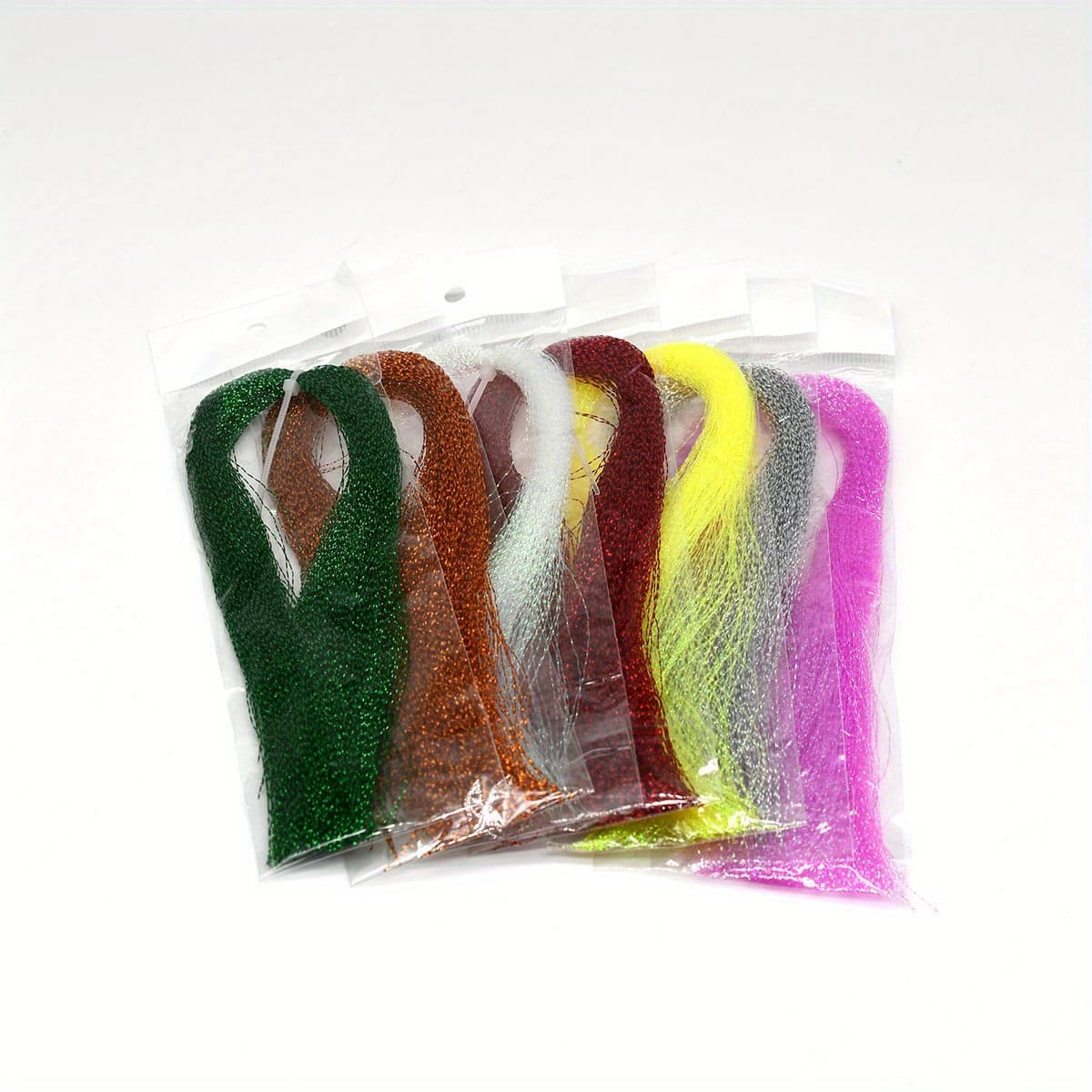 TEMU 7pcs Vibrant Holographic Tinsel For Fly Tying And Lure Making - Mixed Colors Material For Results