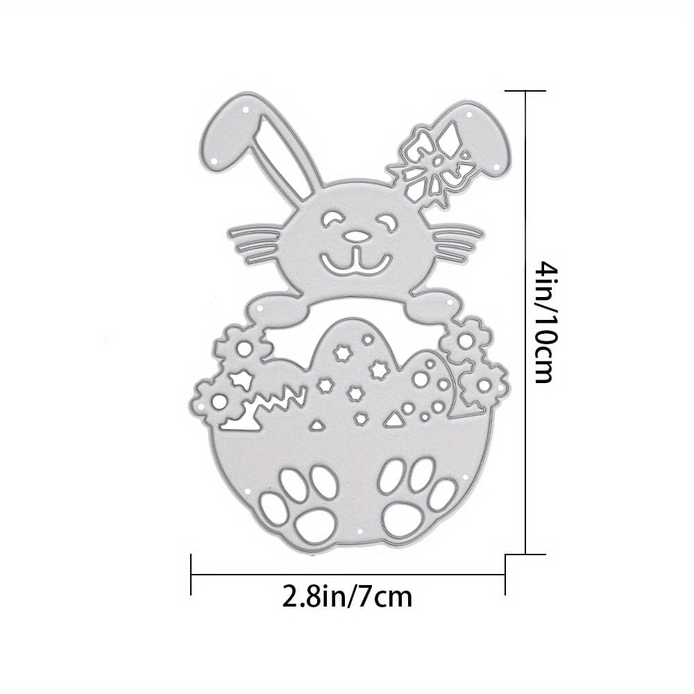 TEMU Easter Bunny Metal Cutting Dies For Diy Scrapbooking And Card Making - Adorable Rabbit Shapes With Colorful Details, Perfect For Festive Paper Crafts