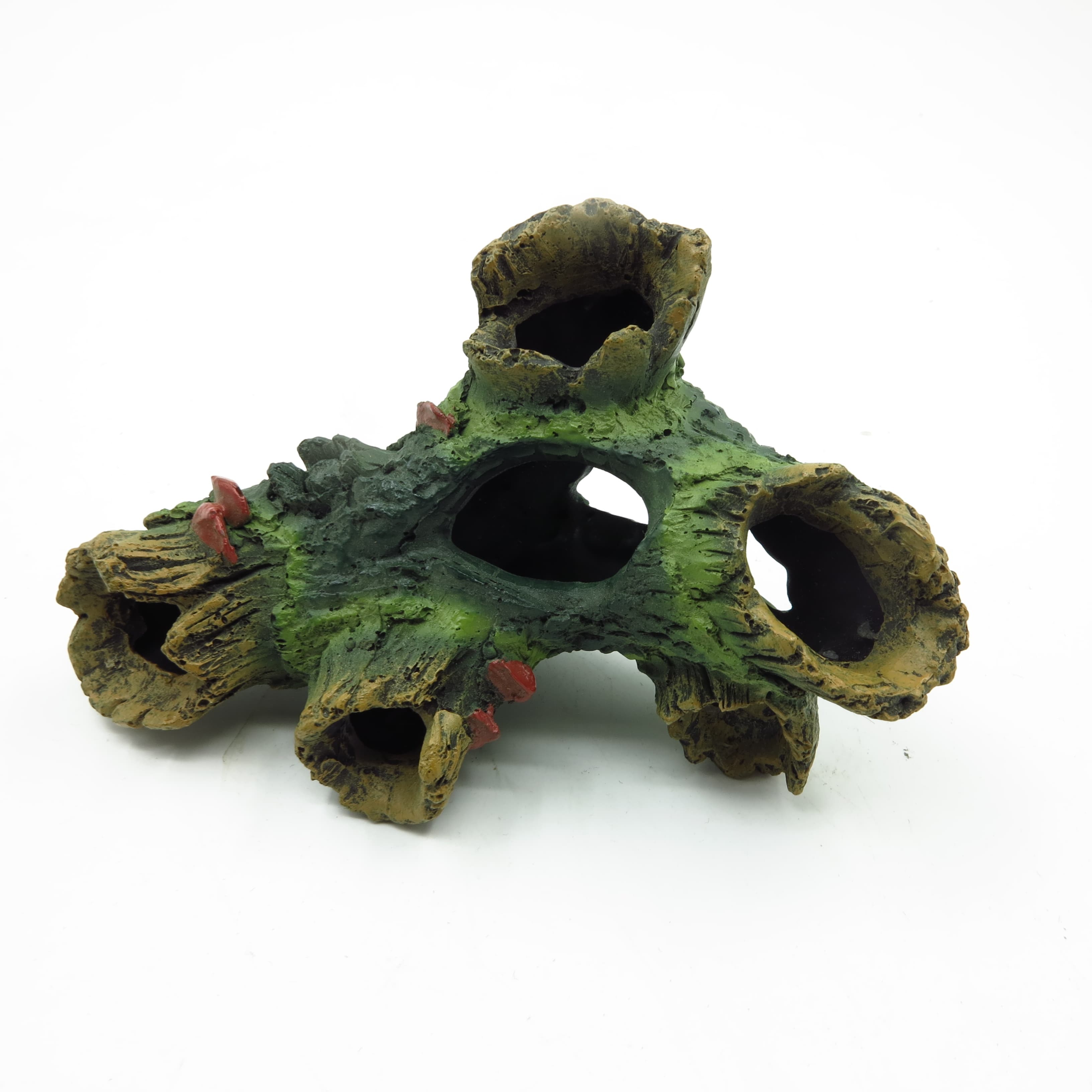 TEMU Aquarium Decoration Fake Tree Trunk, Resin Made Simulated Driftwood, With Holes And Hiding Caves Fish Tank Fake Wood, Small Resin Decoration.
