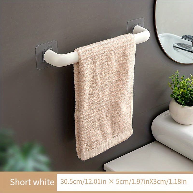 TEMU 1pc Multi-functional Towel Rack, Self Adhesive Towel Rail, Wall Mounted Bathroom Towel Holder, Shoe Rack, Bathroom Slipper Rack, Free Punching Bathroom Towel Bar