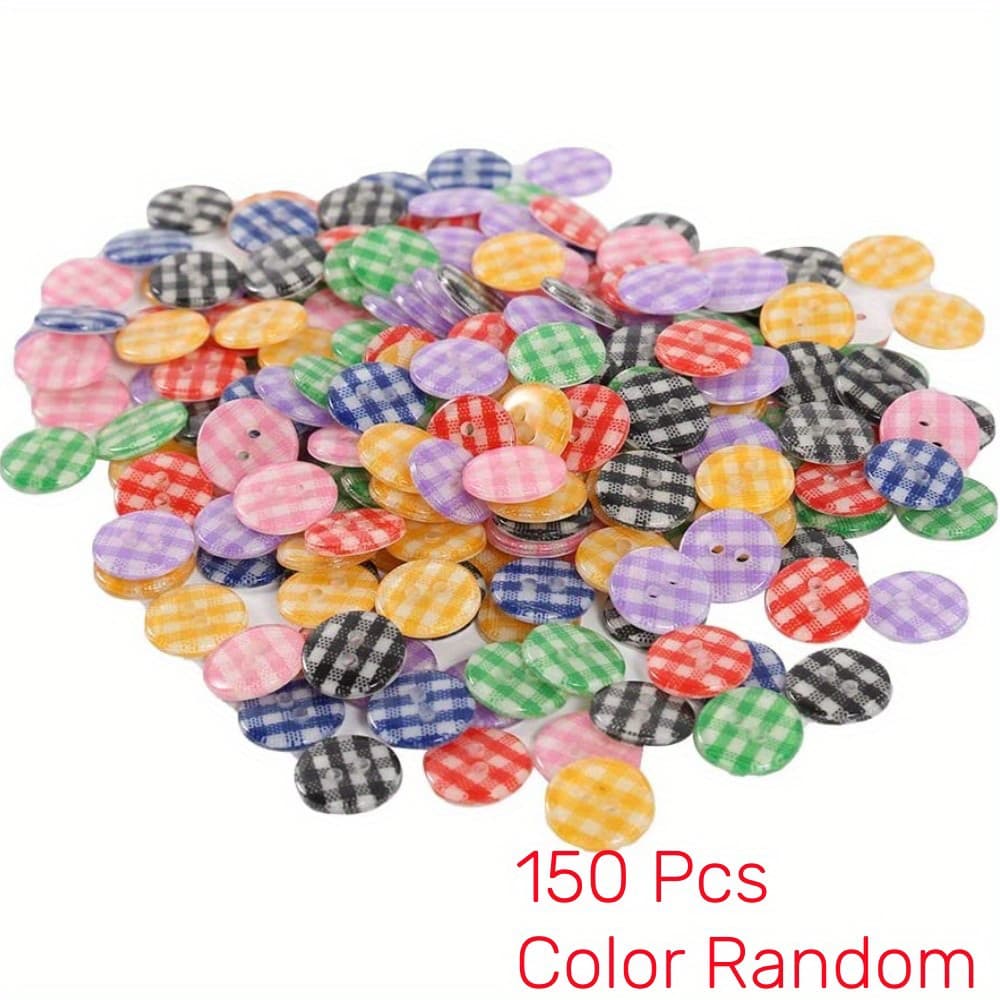TEMU 150pcs 1/2 Inch Round Plastic Buttons 2 Holes Colorful Diy Craft Sewing Buttons For Clothing Work