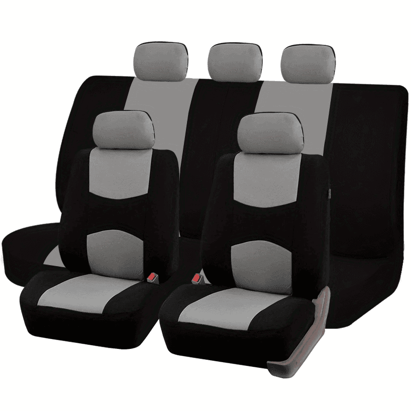 TEMU 9pcs Pink Car Seat Covers Set For Women - Airbag Compatible, Soft Fabric & Sponge, , Comfortable Cushion, Universal Fit, Polyester Fiber, Vehicle Interior Upgrade