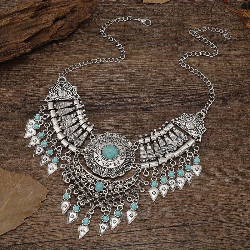TEMU Vintage Fashion Necklace Pendant Collarbone Chain Female Ethnic Style Jewelry