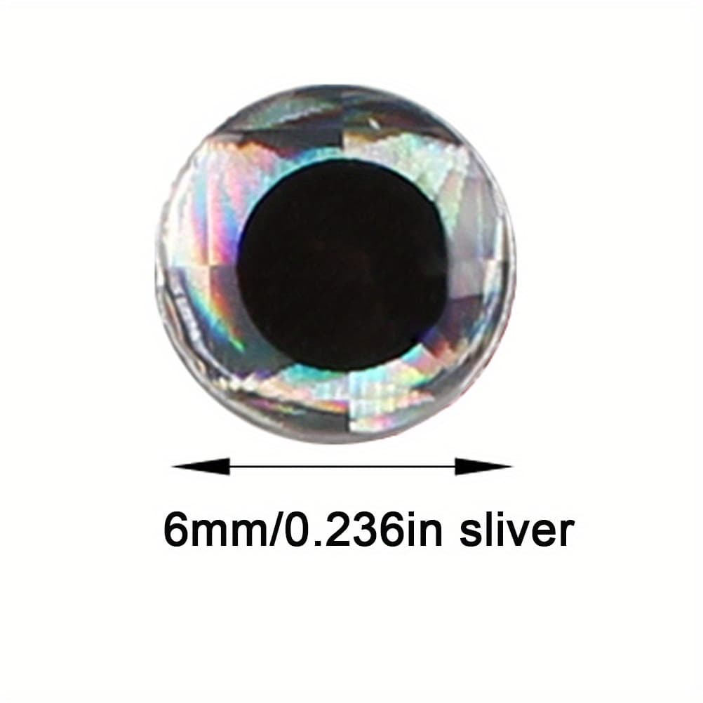 TEMU 600pcs 3d Animal Eye Bait Bionic Fish Eye Bait Fishing Gear Fishing Multiple Sizes 6/9mm(0.23/0.35in)