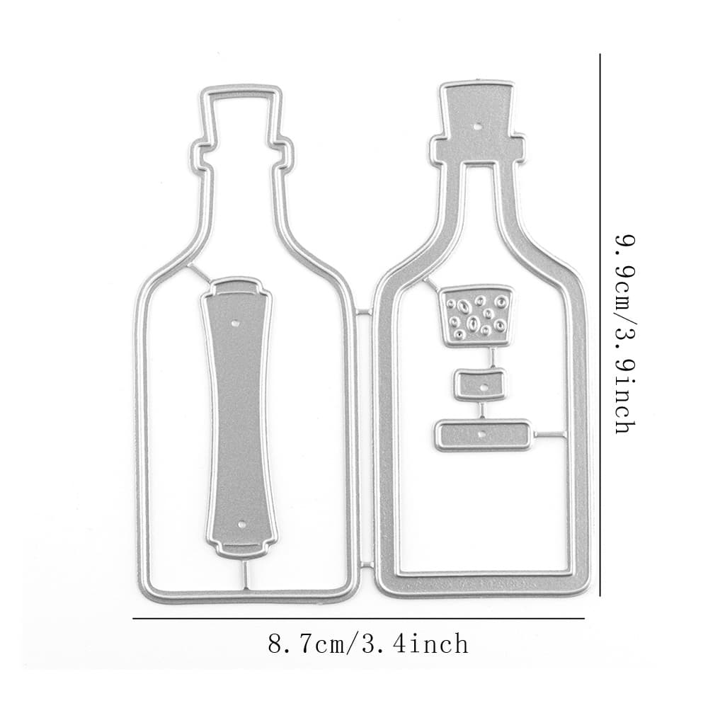 TEMU Message Bottle Shaker Metal Cutting Dies Stencils For Scrapbooking Decorative Embossing Paper Cards