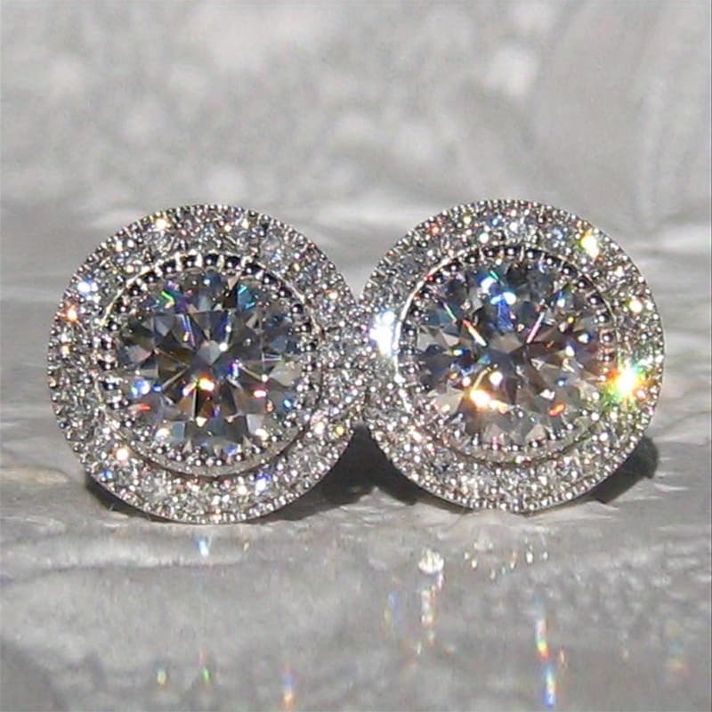 TEMU 1 Pair Of Luxury Shining Simulation Diamond Earrings High-grade Earrings Elegant Temperament Ladies Earrings Beautiful Ladies Earrings Match Jewelry