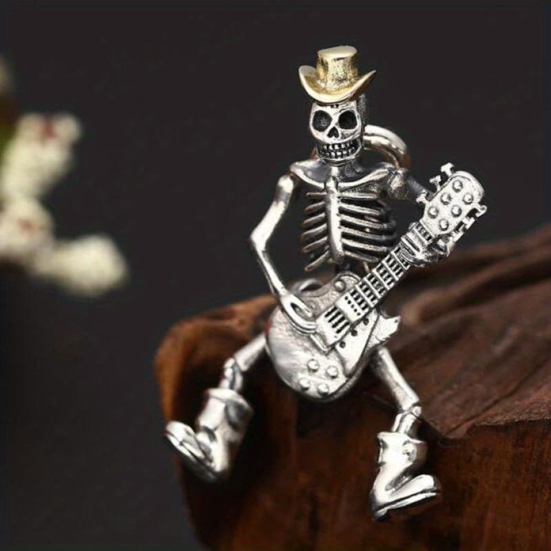 TEMU 1pc New Unique Skull Pendant Playing Guitar Men Fashion Hip Hop Rock Party Necklace Jewelry