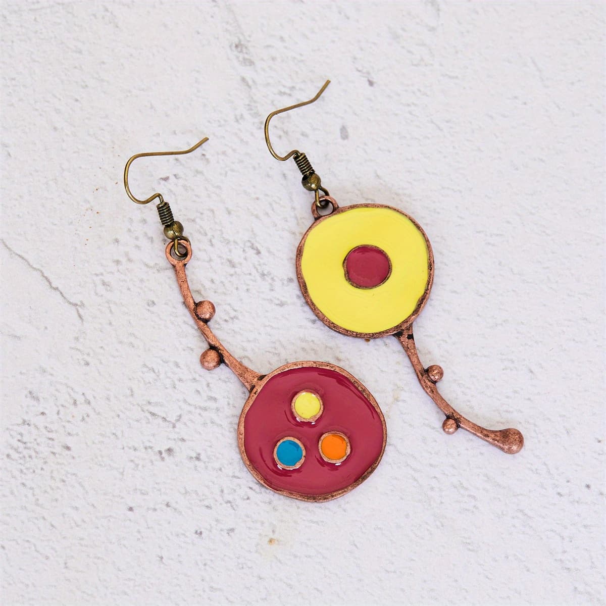 TEMU Bronze-colored-colored Bohemian Round Pattern Pendant Earrings Party Gift