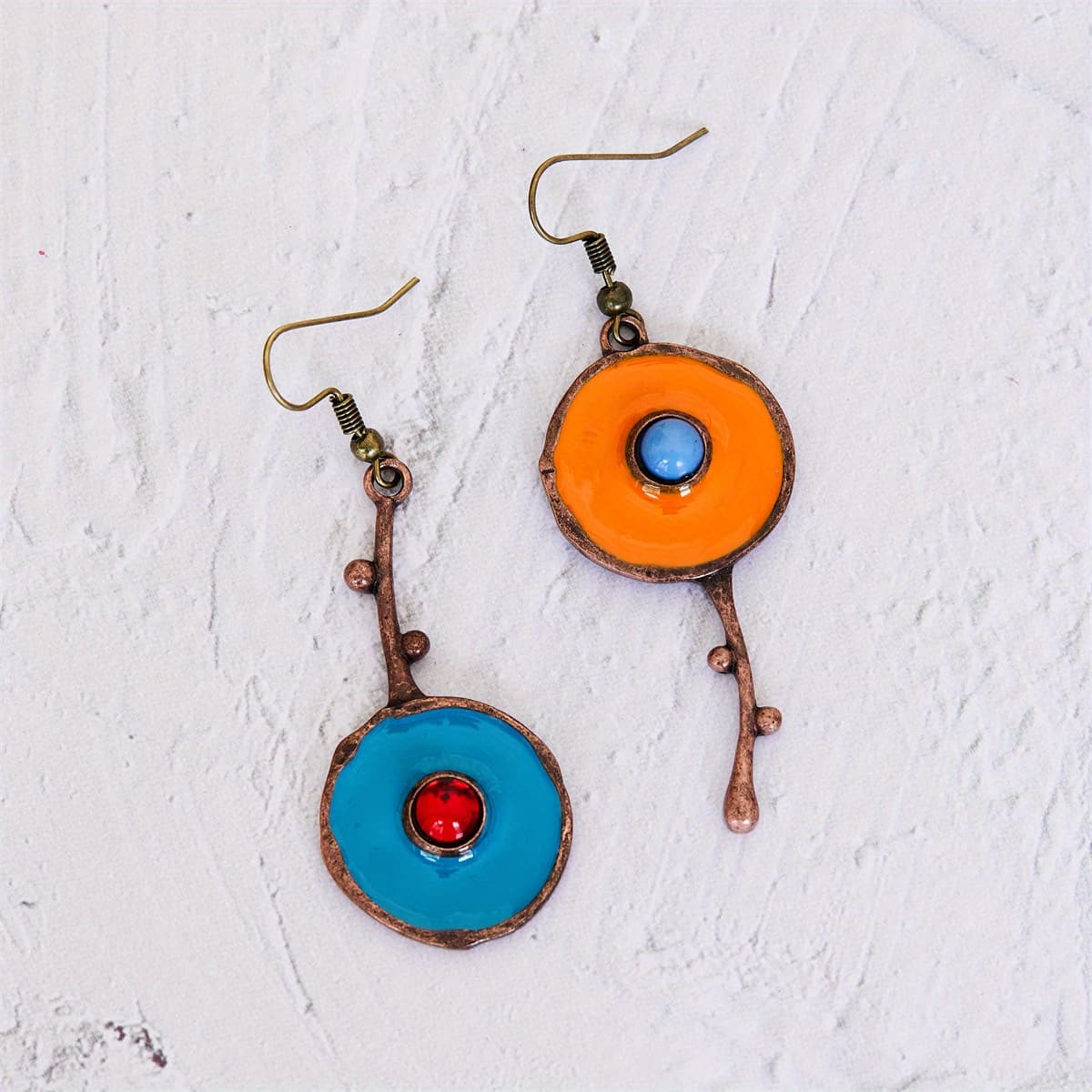TEMU Vintage Ethnic Style Round Tassel Pendant Earrings, Creative And Unique Men's Ear Jewelry, Party Gift