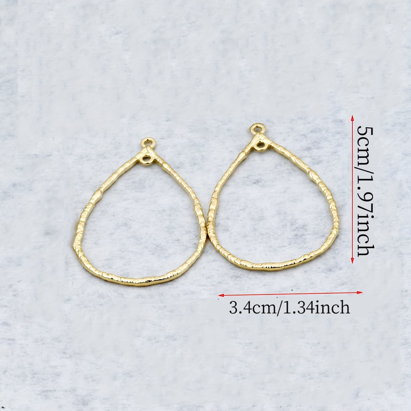 TEMU 6pcs Water Drop Creative Shaped Alloy Circle Pendant Casual Upscale Style Handmade Diy Making Earrings Necklace Chains Decoration Jewelry Accessories