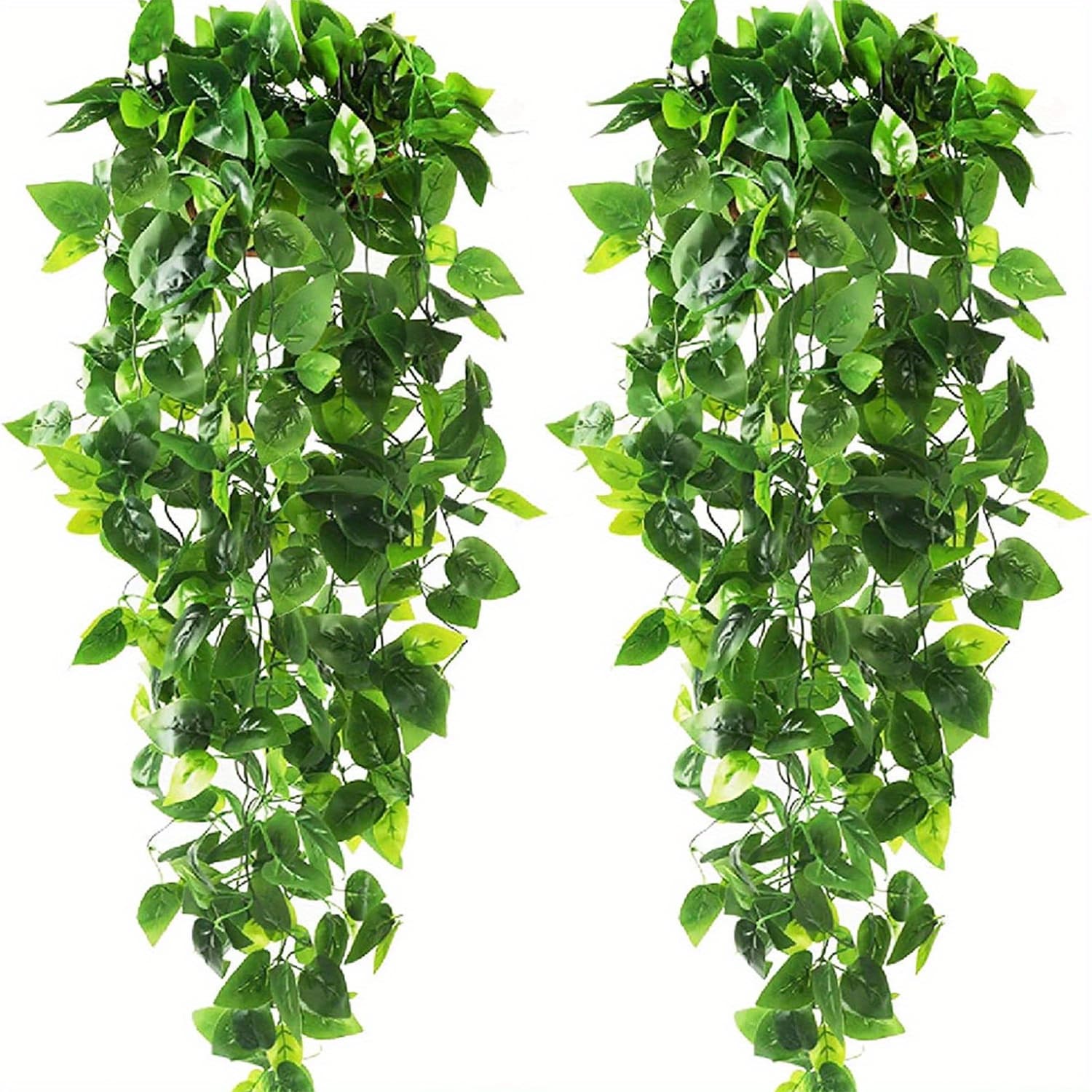 TEMU 2pcs Artificial Hanging Plants Fake Ivy Vine Fake Ivy Leaves For Wall House Room Patio Indoor Outdoor Home Shelf Office Decor