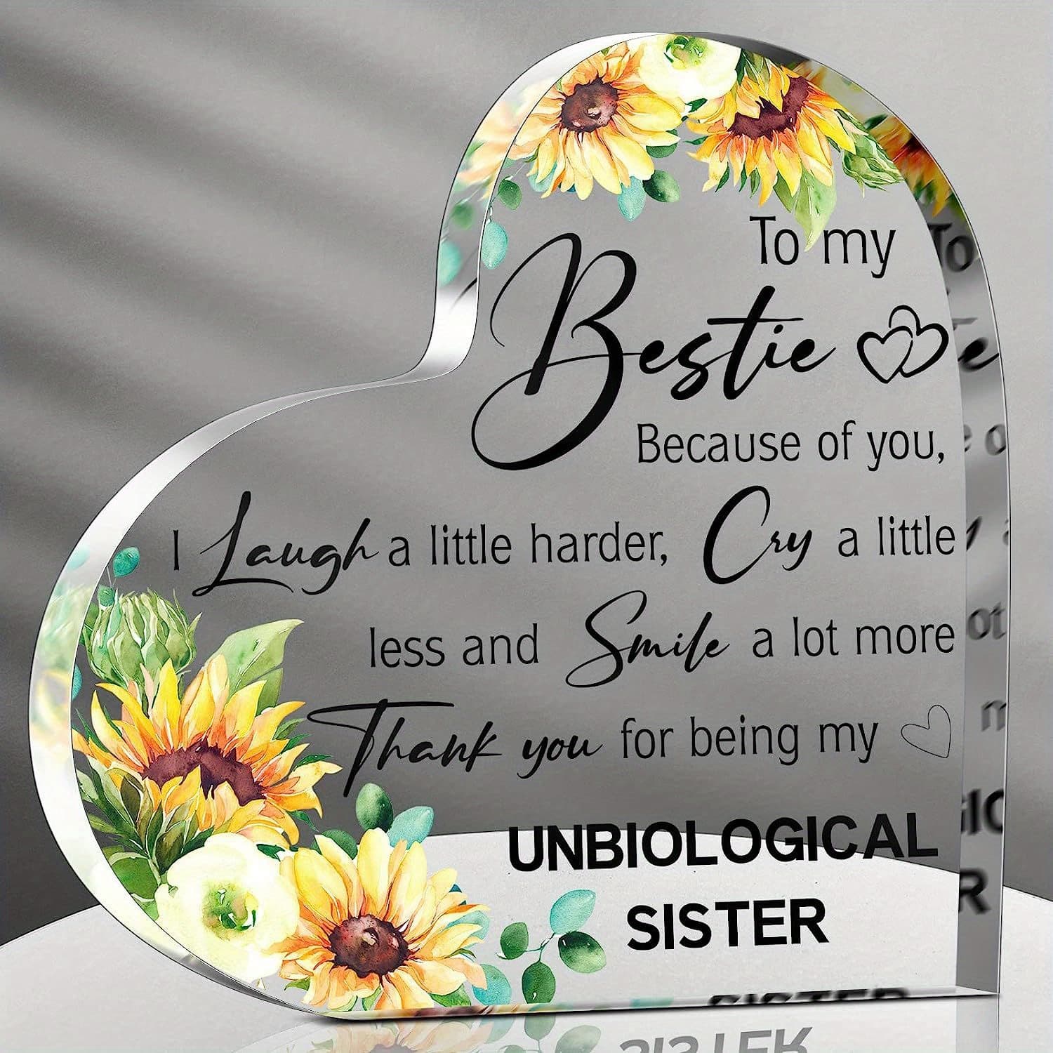 TEMU [2d Flat] A Gift From A Friend To A Woman, The Best Plaque Of Friendship, Sunflower Gift, A Present, A Birthday Thank-you Gift, An Acrylic Friendship Token ( Style) For Her