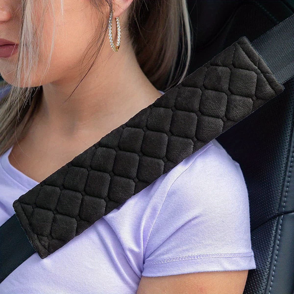 TEMU Travel Accessories Plush Car Seat Belt Shoulder Pad Cover 1pc