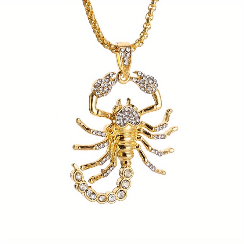 TEMU 1pc Trend Luxury Golden Pendant Animal Hip Hop Necklace Men Women Party Motorcycle Jewelry Gift
