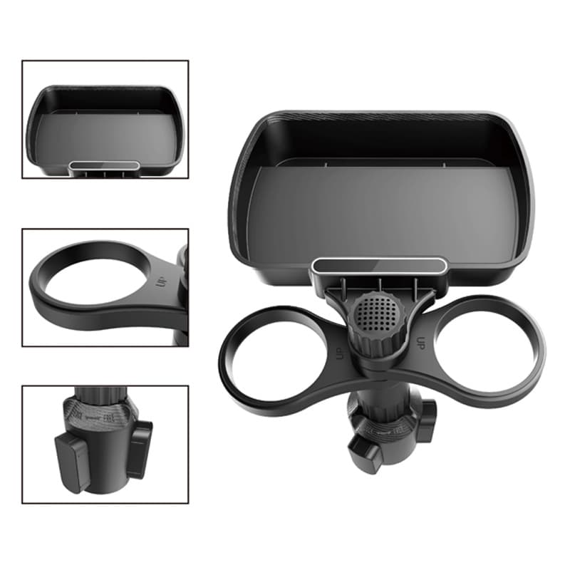 TEMU 360 ° Rotating Car Cup Holder Tray - Keep Your Drinks And Food Organized!