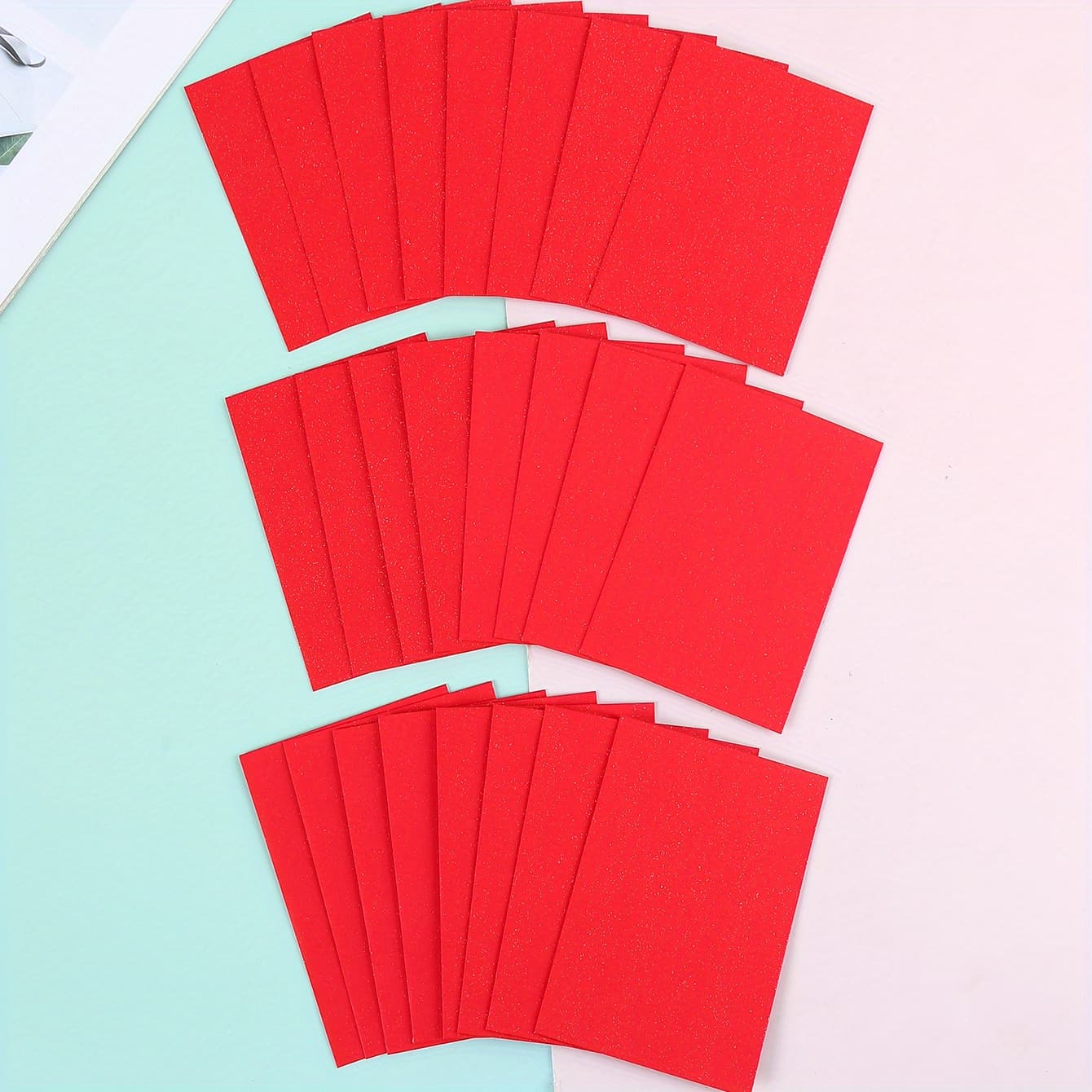 TEMU 12/24pcs Red Glitter Golden Envelope