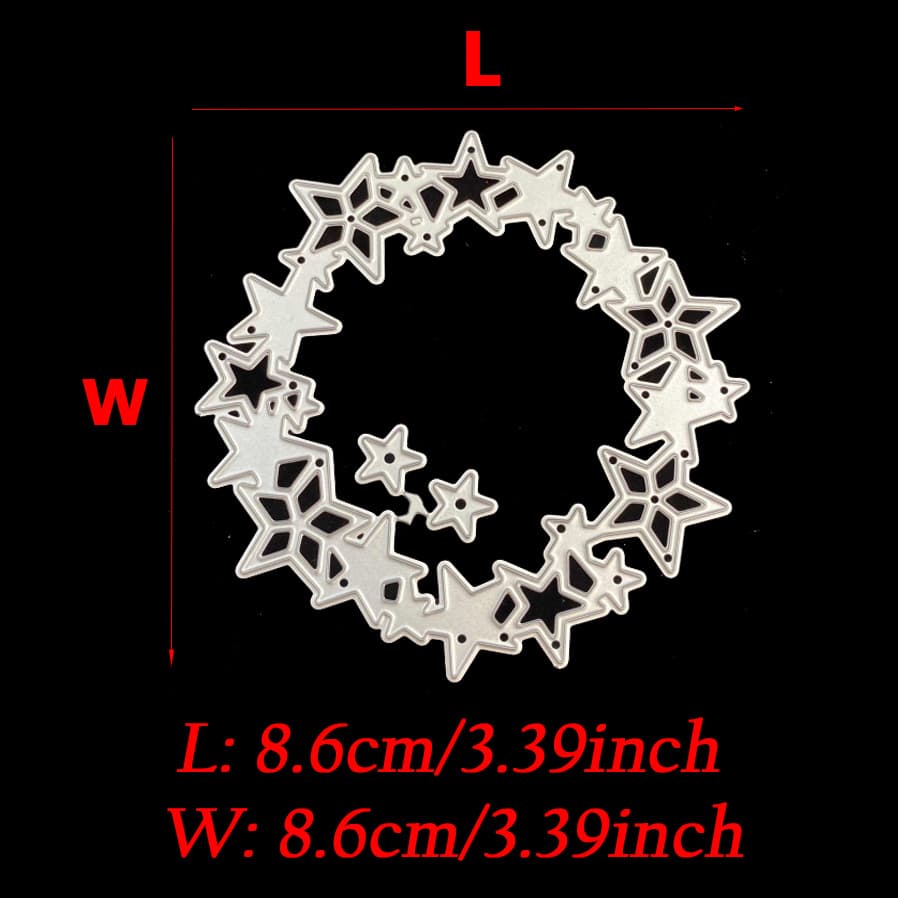TEMU Circle Frame Star Cutting Dies Winter Metal Stencil Diy Scrapbooking Card Dies Gift Box Decoration Paper Embossing Dies