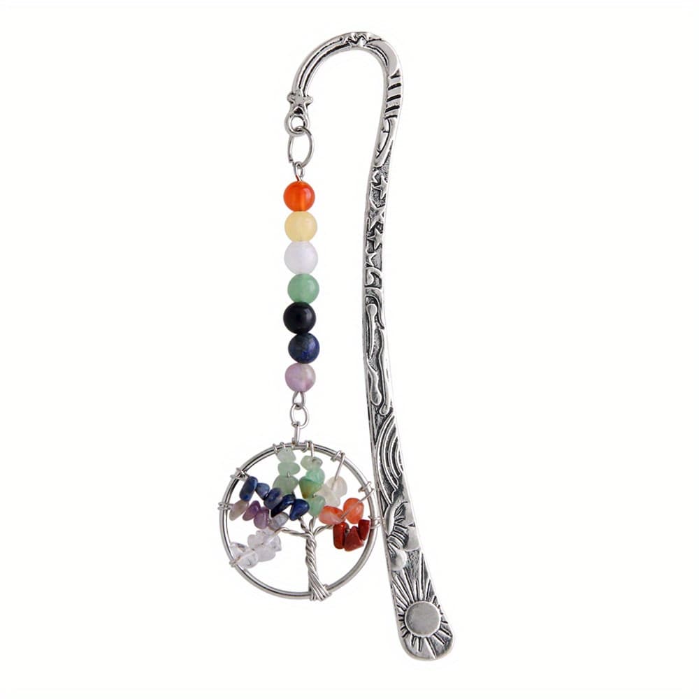 TEMU Handmade Bookmarks With Natural Pebble Crystal Tree Of Life