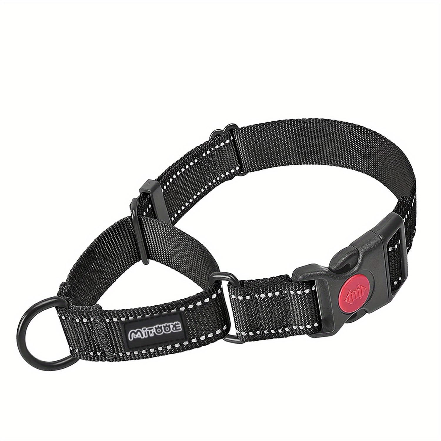 TEMU Mitooe 1pc Reflective Dog Collar With Safety Locking , 1 Inch Wide, For Small Medium Large Dogs For Training And
