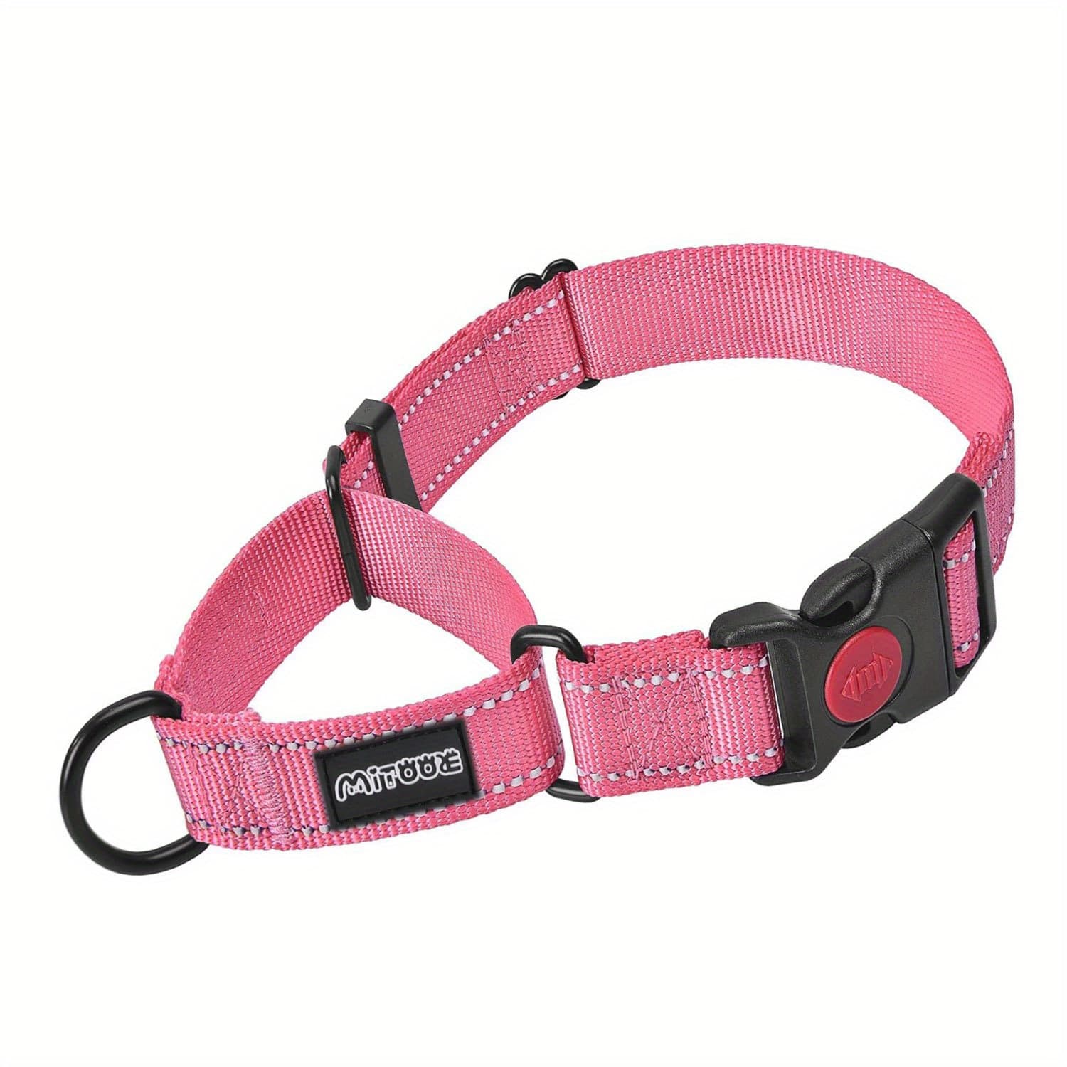 TEMU Mitooe 1pc Reflective Dog Collar With Safety Locking , 1 Inch Wide, For Small Medium Large Dogs For Training And