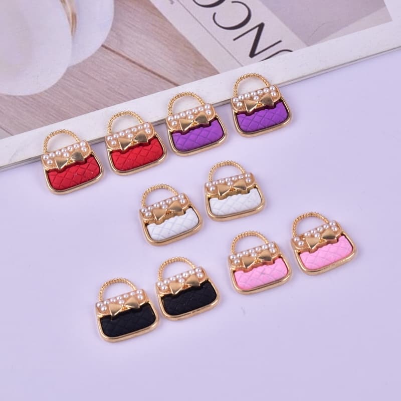 TEMU 10pcs Of Multi-colored Fashionable Women's Bags, Alloy Jewelry Pendants, Earrings, Necklace Additions