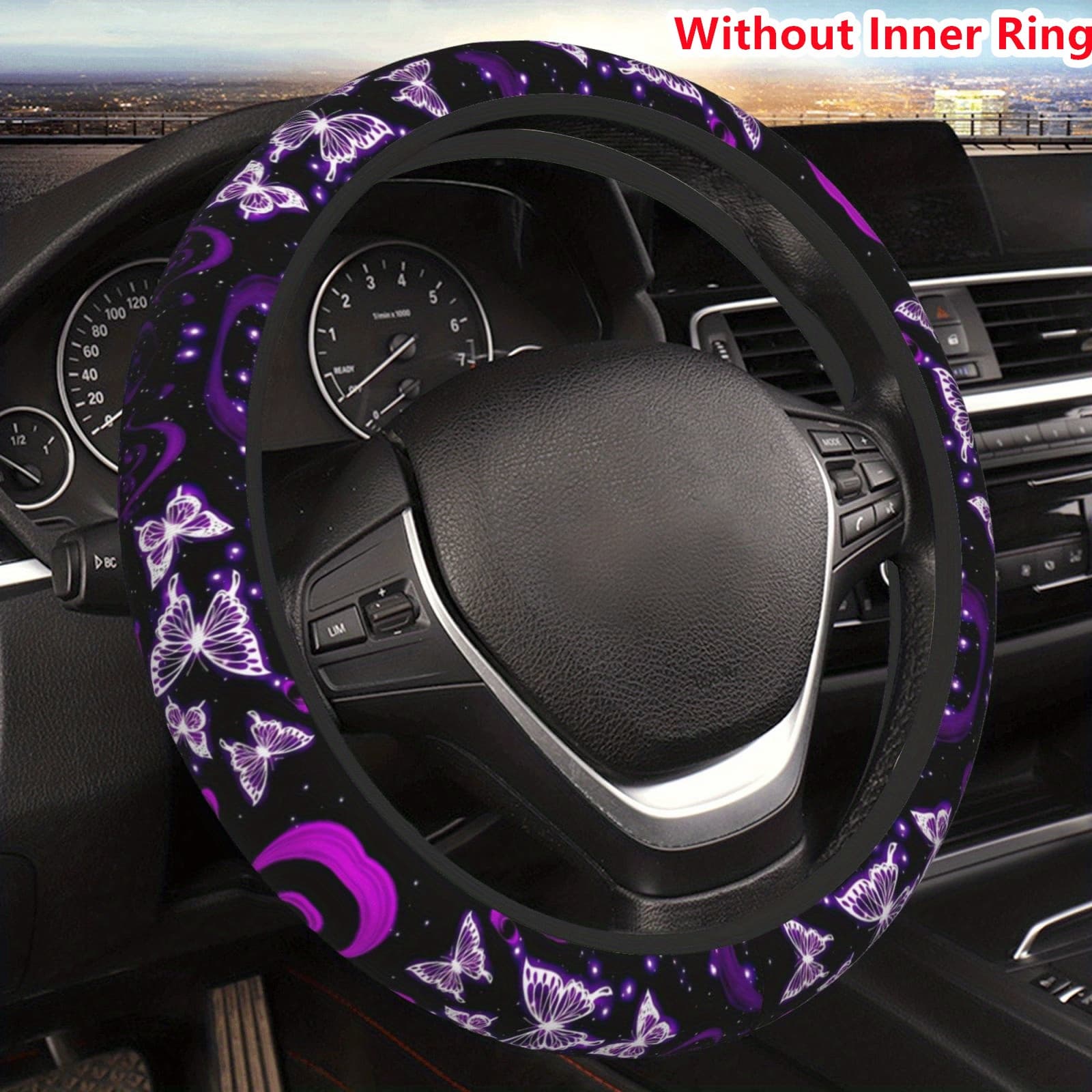 TEMU 1pc Pattern Steering Wheel Cover, Anti-slip Car Wheel Protector, Universal 15 Inch Car Accessories For Auto Cars Suv Sedan Decor
