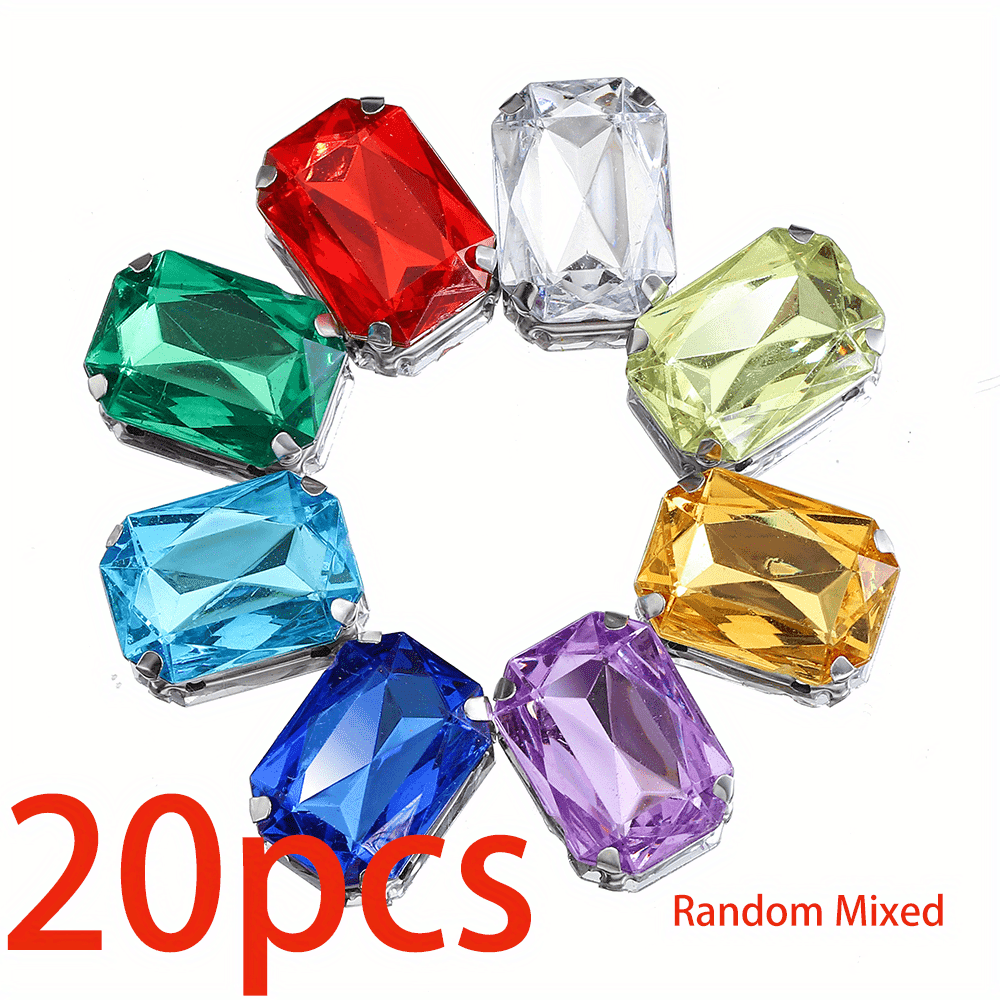 TEMU 20pcs Of 1.3x1.8cm Silvery Background Accessories Jewelry Making Supplies With Random Colors