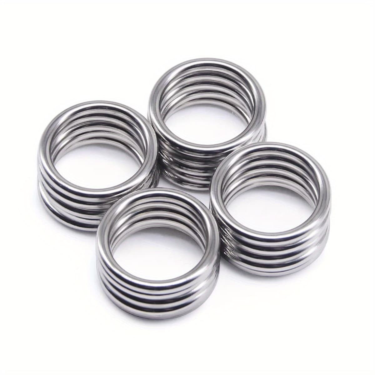 TEMU Set Of 20 Electroplated Alloy O-rings In Tones, Suitable For Hardware, Bags, Belts, And Craft Projects.