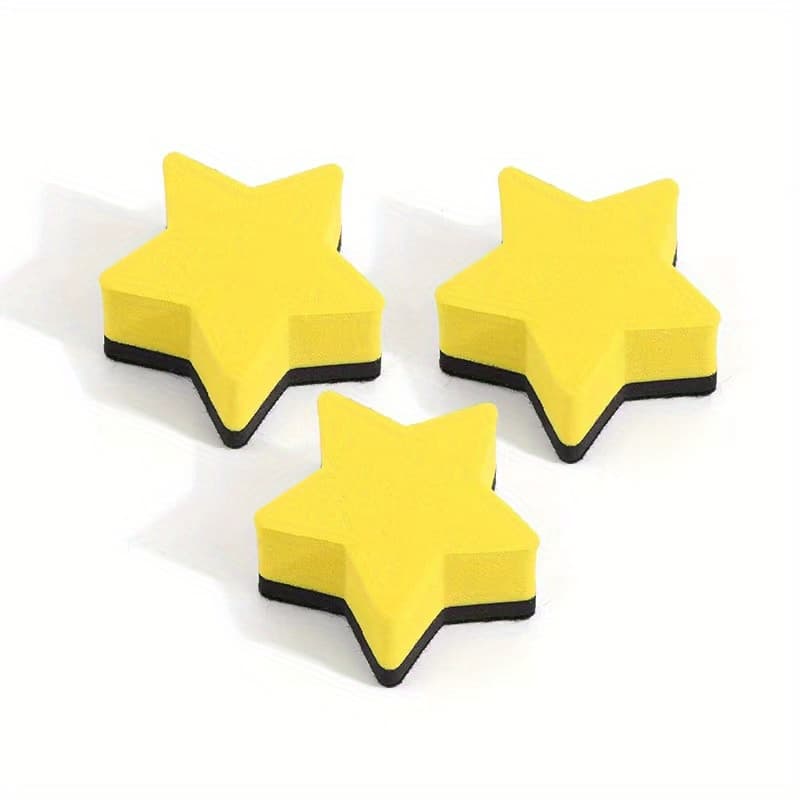 TEMU Star Shaped Magnetic Whiteboard Eraser, Strong Magnetic Mini Dry Erase Erasers, Small Chalkboard Cleansers For Teachers Classroom Must Haves School And Office, Yellow And Green