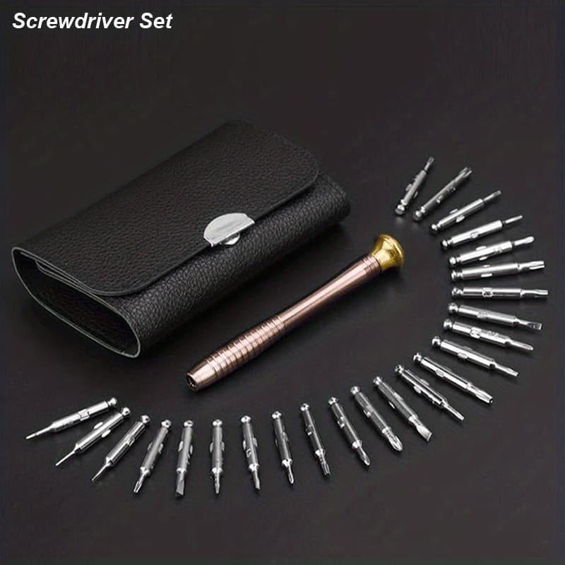 TEMU 1 Set, Precision Screwdriver Set, 25 In 1 Repair Tool Kit, Small Screwdriver Set, Star/y-type/flat-blade/triangle Screwdrivers For Mobile Iphones Laptop Glasses Camera Pc