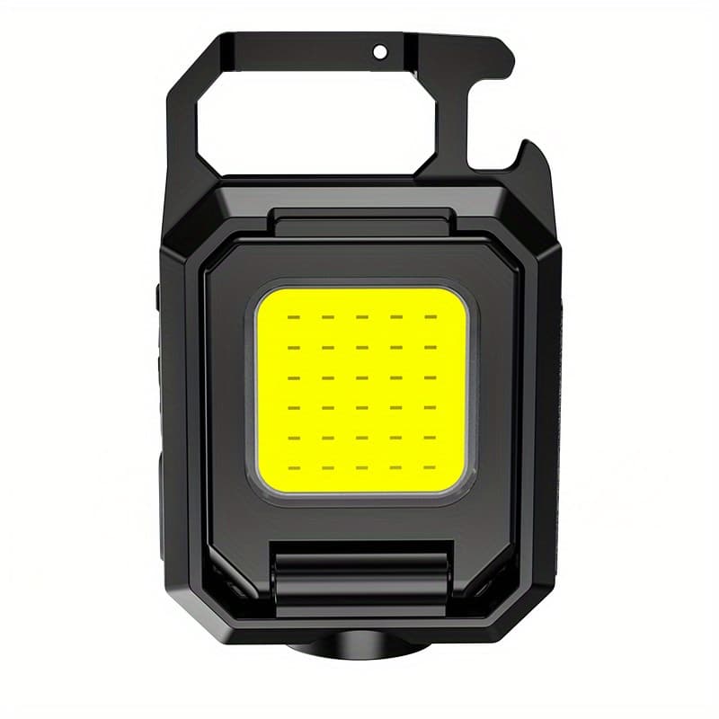 TEMU Staaricc Cob Small Flashlight, 1000lumens Bright Rechargeable Cob Keychain Flashlight, 800mah 5 Light Portable With Folding Side Lights Bottle Opener And Magnet Base For Walking And Camping