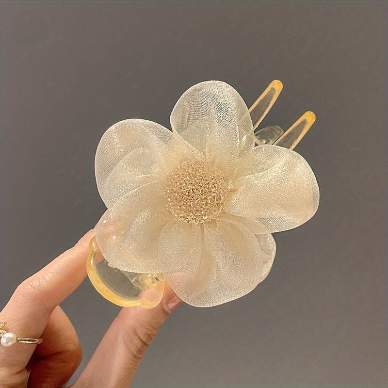 TEMU 1pcs Vintage Flower Hair Claw Clip Elegant Acrylic Grab Hair Clip Headwear Elegant Hair Accessories