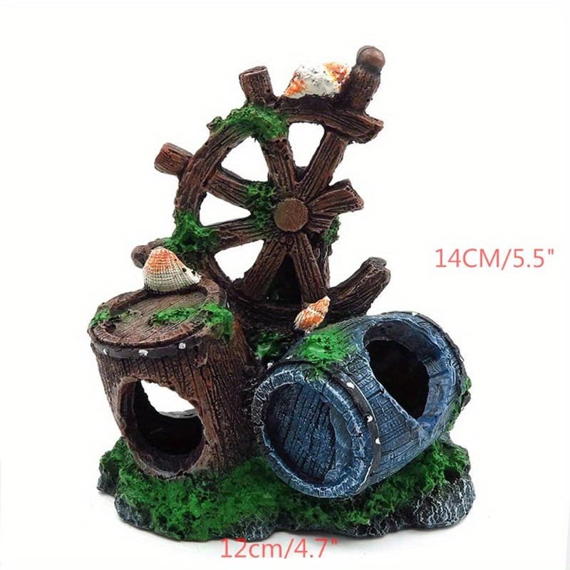 TEMU Aquarium Fish Tank Landscape Reptile Tank Fish Shrimp Escape Synthetic Resin Shabby Wine Bucket Decoration