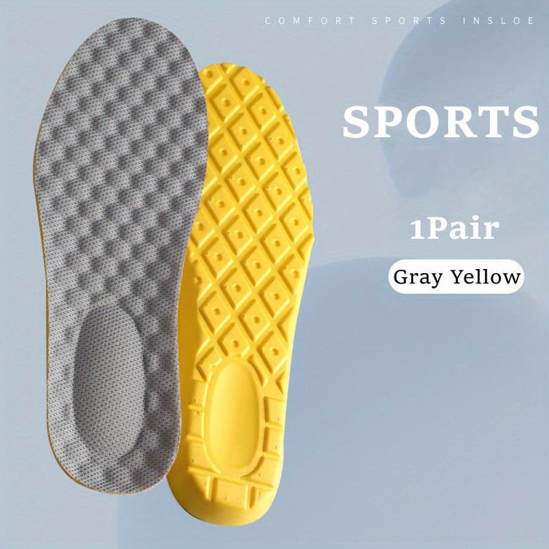 TEMU 1 Pair 4d Soft Latex Memory Foam Insoles Insert Pad Mesh Breathable Insole For Women Men Running Insoles