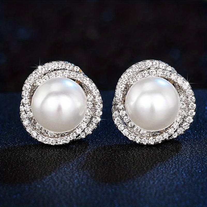 TEMU A Pair Of Classic And Elegant Stud Earrings For Bridal Weddings, Engagements, And Banquets
