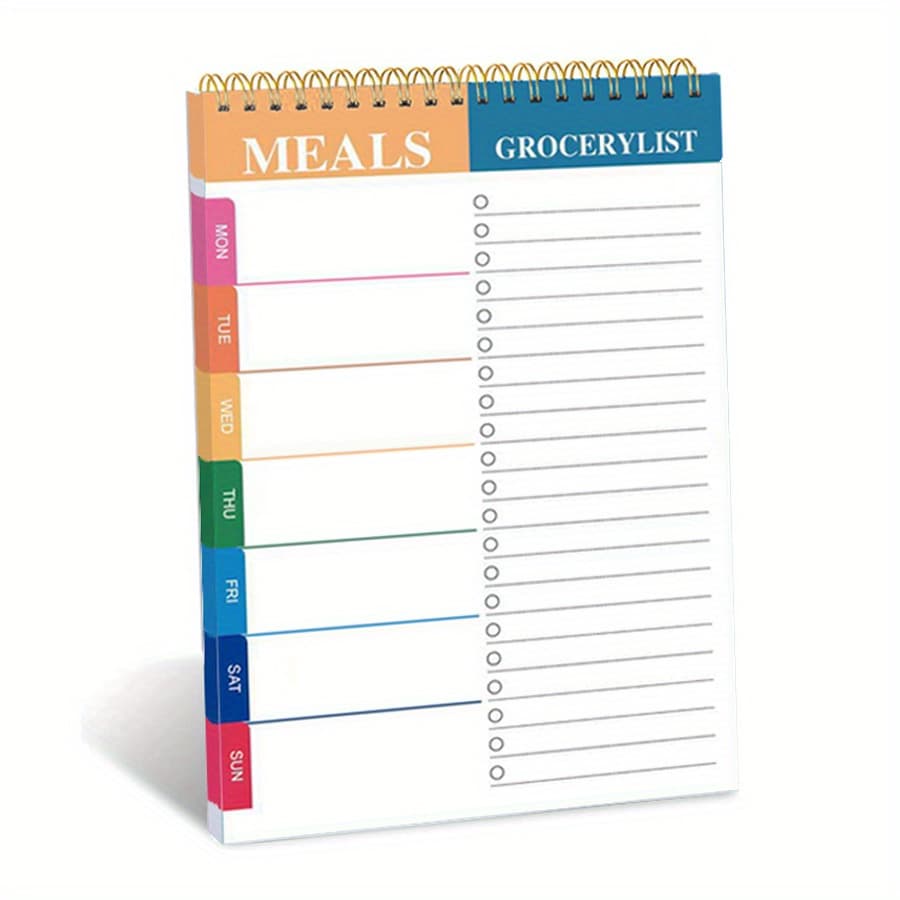TEMU Meal 5.6x8.5 Inch 90 Pages Weekly Meal Planner Notepad For Organized Weekly & Daily Planning | Tear-off Grocery Checklist For Convenient Shopping