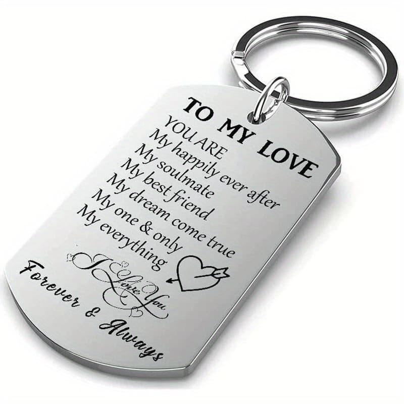 TEMU A Stainless Steel Keychain For My , Perfect As A Gift For Valentine's Day, Weddings, Anniversaries, Birthdays, Or Christmas For Your Husband, Wife, Boyfriend, Or Girlfriend