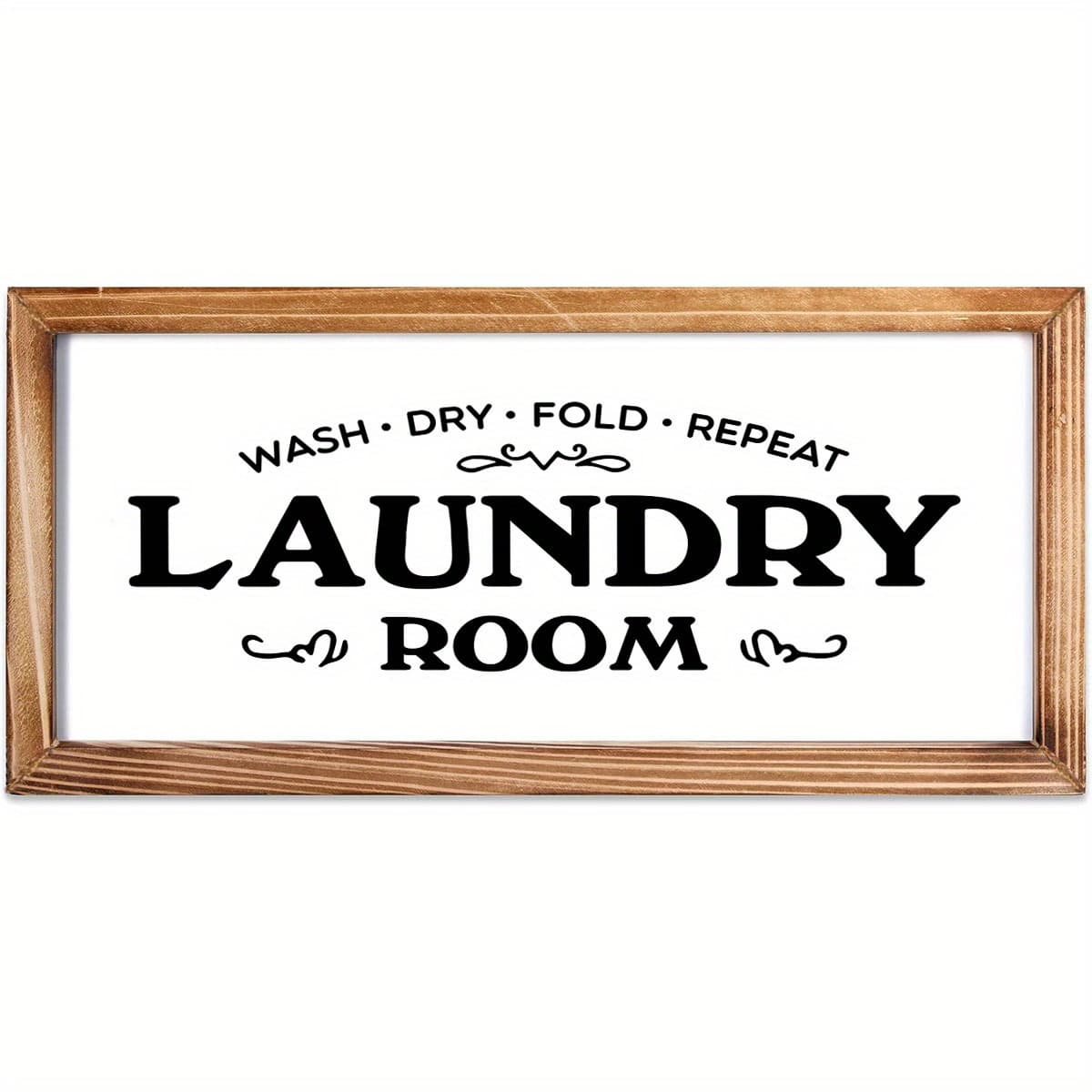 TEMU 1pc Laundry Room Vintage Wood Signage - Fold Repeat - Rustic Farmhouse Wall Decoration Wood Frame Painting Plaque, Laundry Room Wall Art Decoration, Unique Gifts
