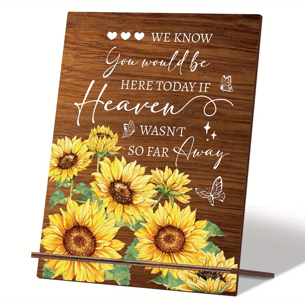 TEMU 1 Set Wedding Commemorative Table Cards - You If Heaven 't - Rustic Farmhouse Sunflower Wedding Decoration Wooden Signs, Wedding Reception, Commemorative