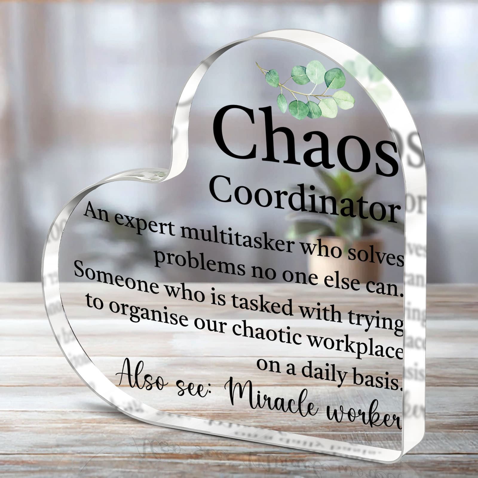 TEMU 1pc Heart-shaped Acrylic Plaque Gift, Thank You Gifts For Colleagues, Female Coordinators, Boss Gifts, Inspirational Work Gifts For Colleagues, Thank You Gifts For Women