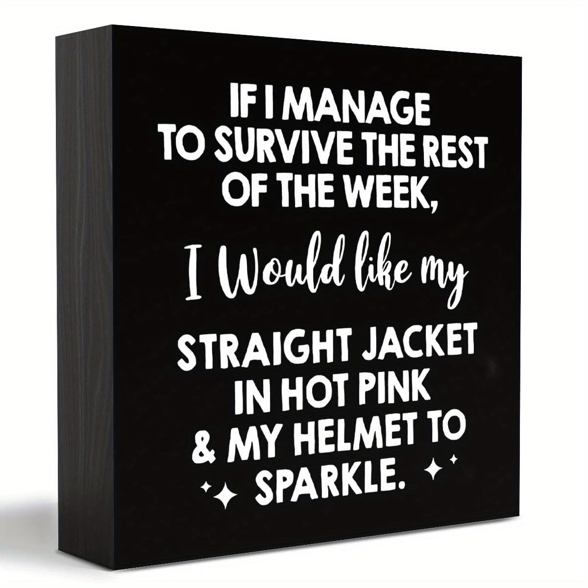 TEMU 1pc Office Supplies If I Manage To Wood With Saying Desk Decor 5 X 5 Inch Funny Sign Wood Home Office Decor Coworker Gift Rustic Art Home Office Decor
